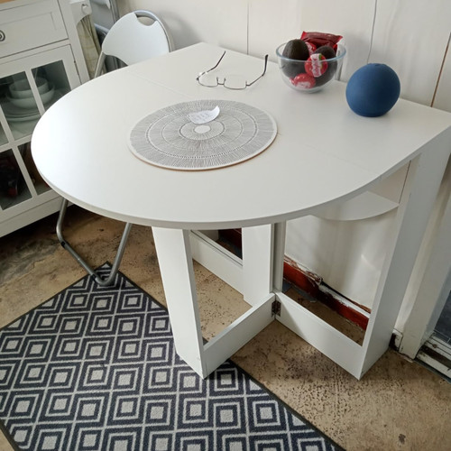White folding dining - dining, table