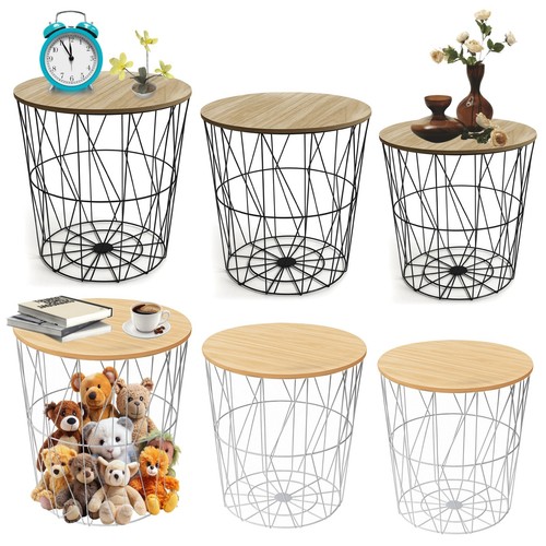 Metal wire table - metal, coffe