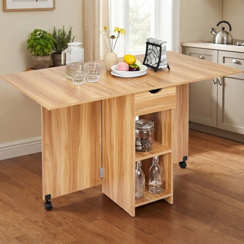 Compact red oak folding table - compact,