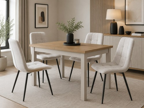 Extending dining table beige - dining,