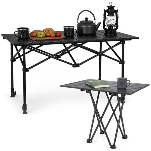 Black camping folding table - camping,
