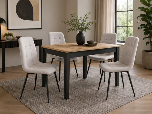 Small dining table oak - table, black